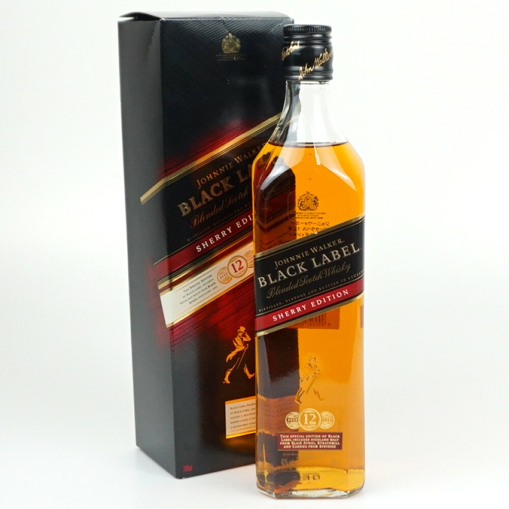 JOHNNIE WALKER BLACK LABEL 12年 SHERRY FINISH ジョニーウォーカー ブレンデッド スコッチウイスキー スコットランド アルコール度数40度 容量700ml 酒 未開栓 【中古】