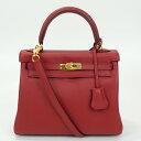 HERMES エルメス ケリー25 D刻印 2019年 レッド系 ゴールド金具 ハンドバッグ ショルダーバッグ 2WAYバッグ ブランドバッグ レディース 【中...