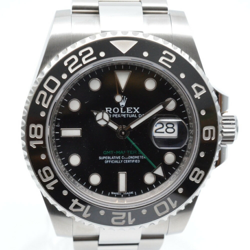 ROLEX　ロレックス　116710LN　GMTマスターII　ランダム番(2017年3月記載)　ブラック文字盤　自動巻き　オートマチック　40mm　デイト表示　100M防水　メンズ時計　腕時計　【中古】