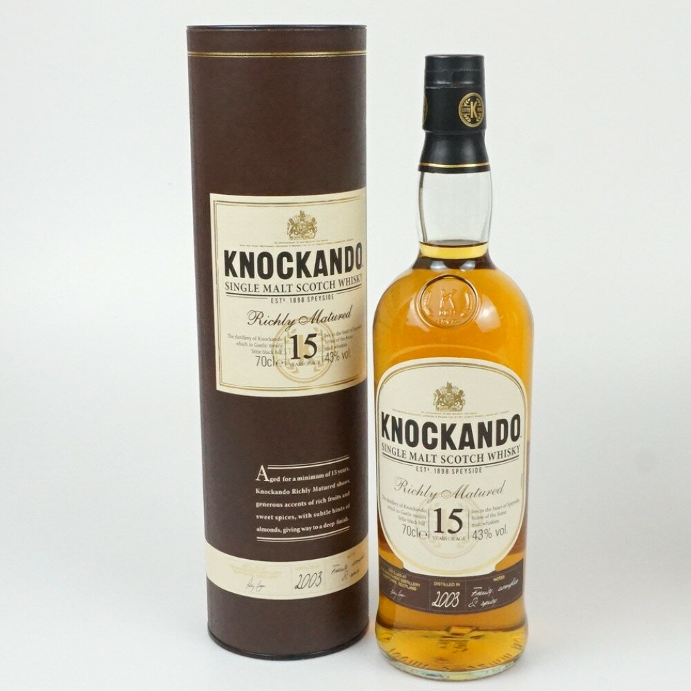 KNOCKANDO ノッカンドゥ　15年　シングルモルト　スコッチウイスキー　スコットランド　容量700ml　アルコール度数43度　酒　未開栓　【中古】