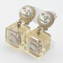 CHANEL シャネル 97P クリアキューブ No.5イヤリング クリア×シルバー ココマーク 耳飾り ブランドアクセ レディース 【中古】
