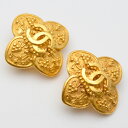 CHANEL シャネル 96A イヤリング ゴールド ココマーク フラワーモチーフ フランス製 アクセサリー ブランドジュエリー 【中古】
