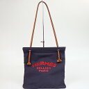 HERMES エルメス サックアリーヌMM ネイビー系 紺 ショルダーバッグ 肩掛けバッグ キャンバス×レザー メンズ レディース 【中古】