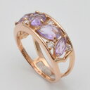 K18 アメジスト・ダイヤリング ピンクゴールド 金 アメジスト2.00ct ダイヤモンド0.16ct 約13.5号サイズ 重量約5.4g 指輪 ジュエリー アクセサリー レディース 【中古】