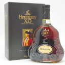 Hennessy X.O ヘネシー クリアボトル ブラックキャップ コニャック ブランデー フランス アルコール度数40度 容量700ml 酒 未開栓 【中古】