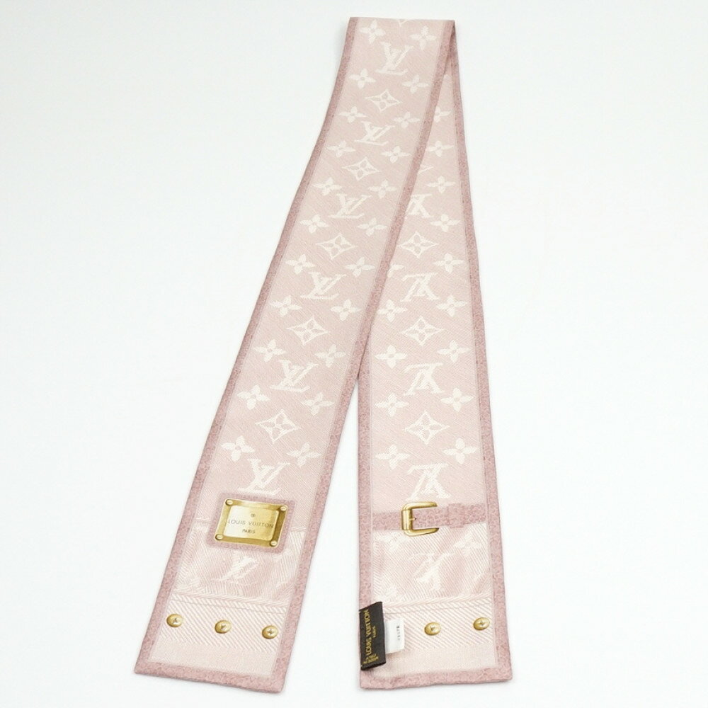 LOUIS VUITTON ルイヴィトン M72339 バンドー・ニューデニム ローズクレール ピンク系 シルク100% スカーフ ファッション小物 レディース 【中古】