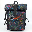 ZODIAC ゾディアック ロールトップバックパック Splatter マルチカラー アメリカ製 フードデリバリー 大容量リュックサック ユニセックス 【中古】