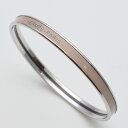HERMES エルメス ブレスレット ユニ シルバー×ピンクベージュ系 サイズ62 腕周り約18.5cm ブランドアクセ ジュエリー レディース 【中古】