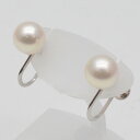 Pt900 パールイヤリング プラチナ 真珠 パールサイズ約7.3mm 総重量約2.2g ジュエリー アクセサリー 冠婚葬祭 レディース 【中古】