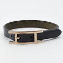 HERMES エルメス アピ3 ブラック 黒 シルバーH金具 腕周り最大約18cm ブレスレット ブランドアクセ レディース 【中古】