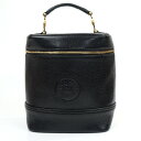 VERSACE ヴェルサーチェ バニティバッグ ブラック 黒 ゴールド金具 化粧ポーチ コスメポーチ ハンドバッグ レディース 【中古】