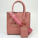 GUESS ゲス BEACON Falls Small トートバッグ ピンク系 ゴールド金具 2WAY ショルダー 肩掛け 斜め掛け ロゴバッグ レディース 【...
