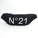 N21numero ventuno ヌメロ ヴェントゥーノ ボディバッグ ブラック ナイロン製 斜め掛けバッグ ヒップバッグ ユニセックス 【中古】