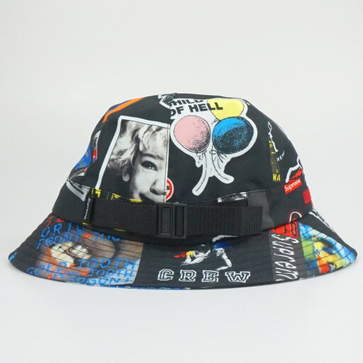 Supreme シュプリーム GORE-TAX ベルハット ブラック系 ハット 帽子 バケットハット 総柄 サイズS/M ブランドアパレル ファッション小物 メンズ レディース 【中古】 Supreme シュプリーム GORE-TAX ベルハット ブラック系 ハット 帽子 バケットハット 総柄 サイズS/M ブランドアパレル ファッション小物 メンズ レディース 【中古】