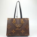 LOUIS VUITTON ルイヴィトン M45321 オンザゴーMM モノグラムキャンバス ブラウン ハンドバッグ 肩掛け レディース 未使用 【中古】