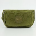 GUCCI グッチ 739376 オフザグリッド ウエストバッグ カーキグリーン系 GGナイロン レザーパッチ ボディバッグ ウエストバッグ 斜め掛け 【中古】