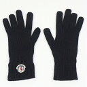 MONCLER モンクレール GUANTI TRICOT ニットグローブ ブラック 黒 サイズ表記L 羊毛100% 手袋 ファッション小物 レディース 【中古】