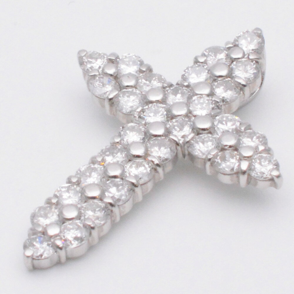 Pt900 ダイヤペンダントトップ プラチナ ダイヤモンド2.00ct 重量約4.3g クロス ネックレストップ ジュエリー アクセサリー レディース 【中古】