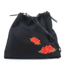 Y's ワイズ YB-I02-193 フローラルトート ブラック/レッド 牡丹刺繡 ヨウジヤマモト ショルダーバッグ 斜め掛け ユニセックス 【中...