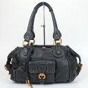 Chloé クロエ パディントン ブラック 黒 ハンドバッグ ショルダーバッグ 肩掛け レザー パドロックキー レディース 【中古】