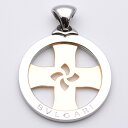 BVLGARI ブルガリ トンドクロス ペンダントトップ K18YG×ステンレススチール 重量約24.0g ジュエリー アクセサリー メンズ レディース 【中古...