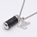 LOUIS VUITTON ルイヴィトン M63641 コリエチャールズ モノグラムエクリプス ネックレス シルバー ブラック 円筒チャーム メンズ レディース...