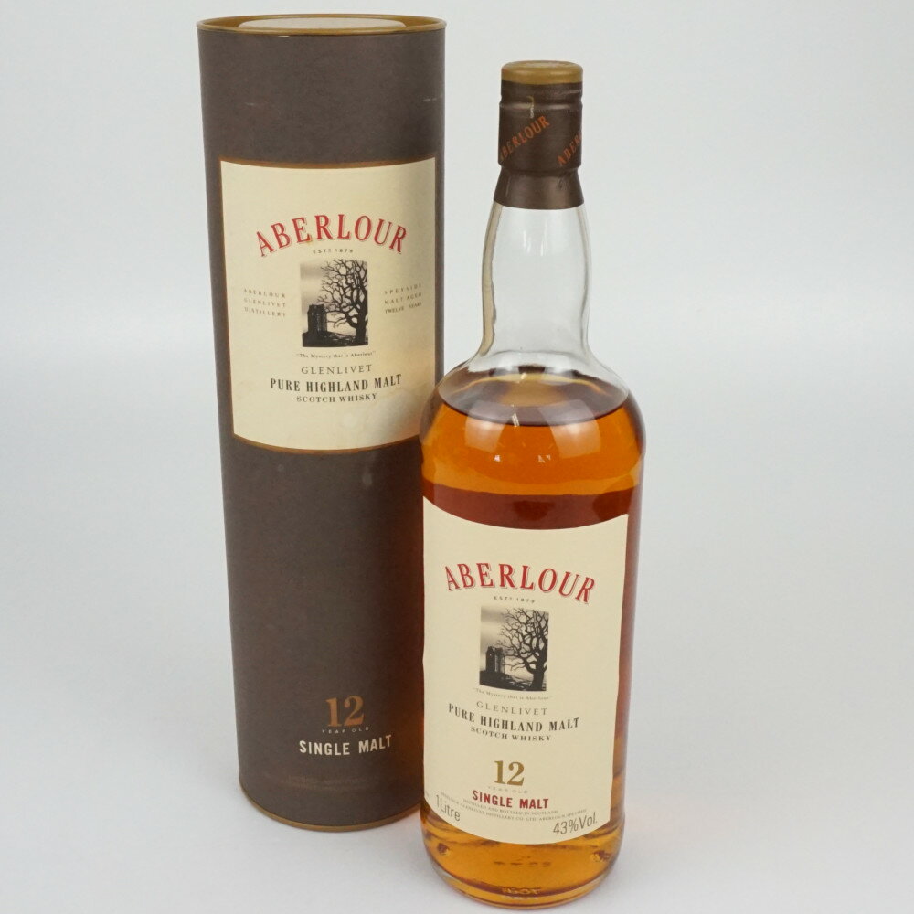 ABERLOUR 12年 アベラワー ピュア ハイランドモルト スコッチウイスキー 容量1000ml アルコール43度 酒 未開栓 【中古】