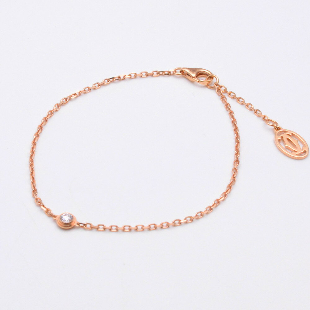 CARTIER　カルティエ　B6040300　ダムールSM ブレスレット　AU750　ダイヤモンド　ピンクゴールド　腕周り約16.5～18.5cm　ジュエリー　アクセサリー　レディース　【中古】のサムネイル