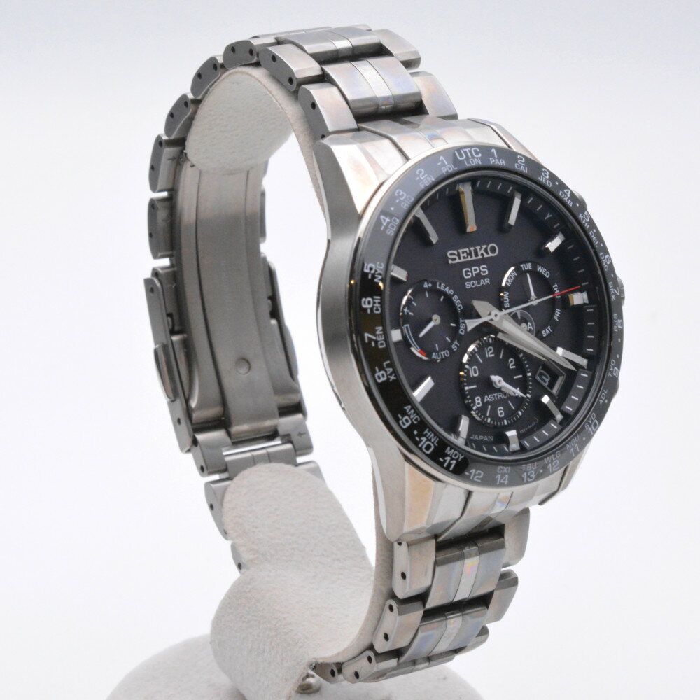 SEIKO セイコー　SBXC003　アストロンソーラーGPS衛星電波　ブラック　シルバー　ソーラーGPS衛星電波　時計　メンズ　【中古】