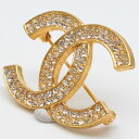 【楽天スーパーSALE 20%OFF 4日20:00~11日01:59】 CHANEL シャネル 174 ラインストーン ココマークブローチ ゴールド ブランド...