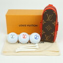 LOUIS VUITTON ルイヴィトン GI0297 ゴルフ アンドリュース セット モノグラム/ブラウン レッド系 未使用品 ゴルフボールケース ゴルフセッ...