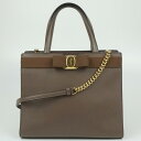 FERRAGAMO フェラガモ AU21/1290 ヴァラリボン 2WAYバッグ ブラウンベージュ 茶 ゴールド金具 手提げ ショルダー 肩掛け 斜め掛け レデ...