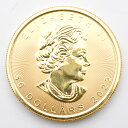 K24 メイプルリーフ金貨 1オンス 1oz 2022年 ゴールド 純金 重量約31.1g メープルコイン エリザベス2世 記念硬貨 コレクション 【中古】