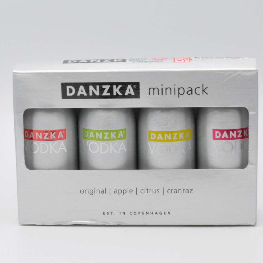 DANZKA VODKA minipack ウォッカ アルコール度数40度 容量50ml×4 ミニボトル ミニチュア コレクション 酒 未開栓 【中古】
