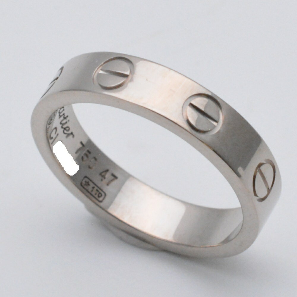 CARTIER　カルティエ　ミニラブリング　ラブ ウエディングリング750WG　ホワイトゴールド　重量約3.7g　表記47　約7号サイズ　指輪　ジュエリー　仕上済み　【中古】のサムネイル