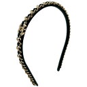 CHANEL シャネル ココマーク チェーンモチーフ カチューシャ ヘアバンド ヘアアクセサリー B21S ゴールド金具 ブラック【程度A】【中古】