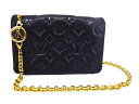 LOUIS VUITTON ルイヴィトン ポシェットクッサン M80742 モノグラム エンボス ラムレザー ノワール チェーンショルダー クラッチバッグ チェ...