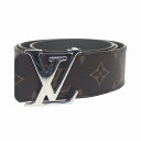 LOUIS VUITTON ルイヴィトン ベルト・LV・イニシャル 40mm リバーシブル ベルト M0613V サイズ85/34 モノグラム グレージュ系 シルバー金具 カーフレザー メンズベルト 【程度AB】【中古】