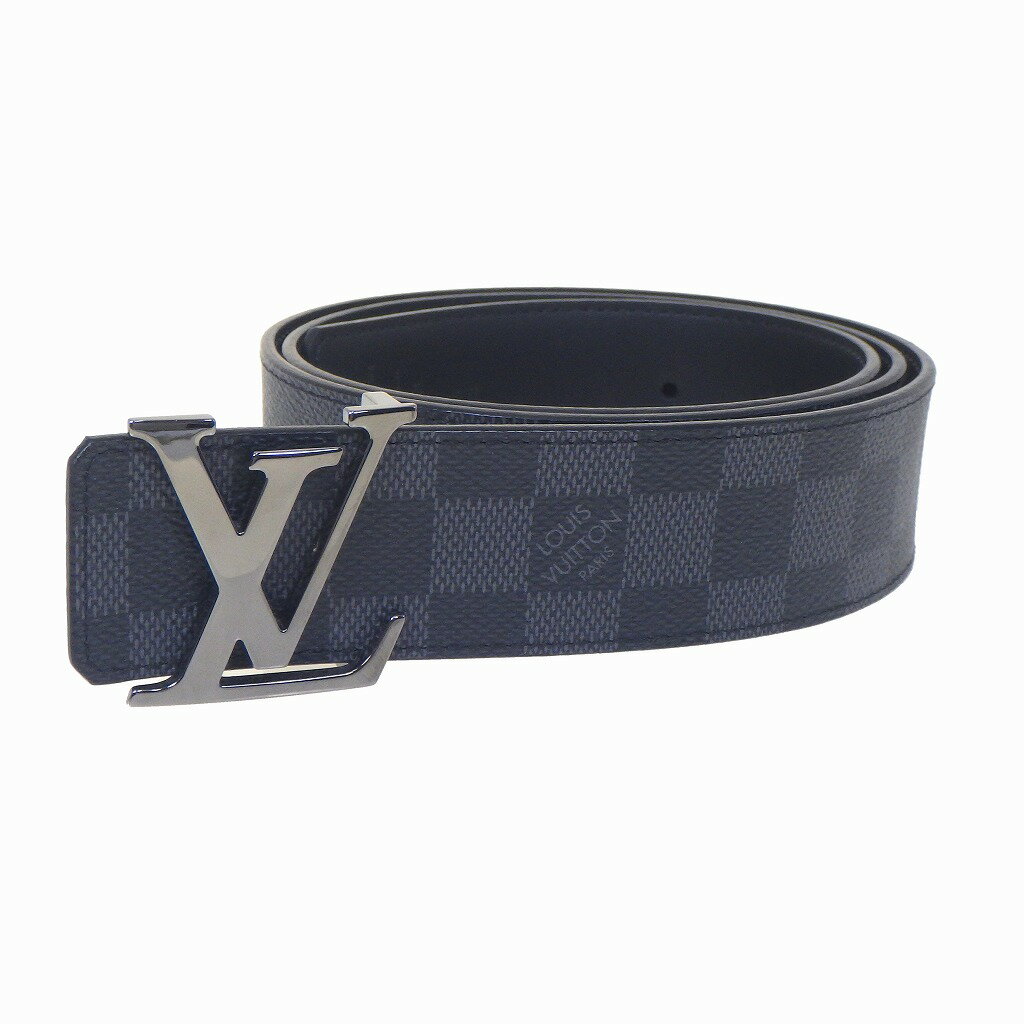 LOUIS VUITTON ルイヴィトン サンチュール LVイニシャル 40MM リバーシブルベルト M0213T サイズ95/38 ダミエ・グラフィット シルバーブラック金具 カーフレザー メンズベルト 【程度A】【中古】