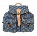 LOUIS VUITTON ルイヴィトン サックアドGM モノグラム デニム ショルダー リュック バックパック M95056 ゴールド金具【程度AB】【中古】