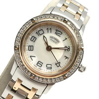 【190605SA0400011】その他腕周り:16.5cmHERMESエルメスCP1.222腕時計ダイヤベゼルシェル文字盤コンビステンレス3針レディース管理RY19002116