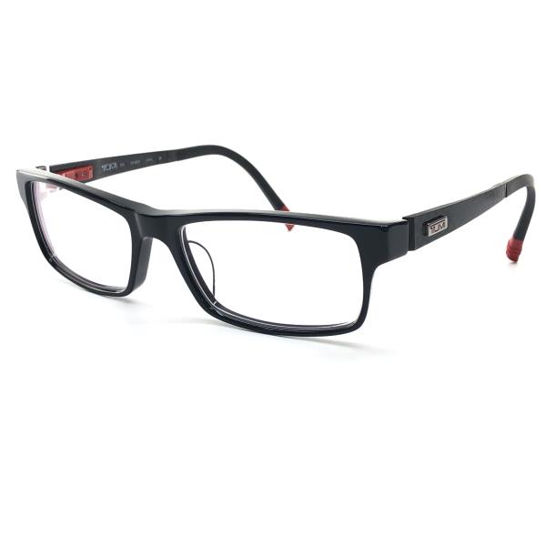 TUMI トゥミ ZR3 10-0007 サングラス 眼鏡 めがね メガネ 伊達 度なし 55□17 140 黒縁フレーム メンズ レディース 管理RY20000666