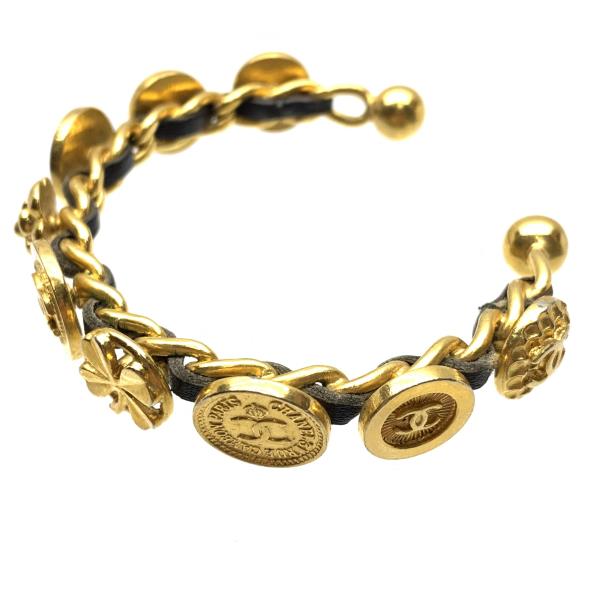 【220105SA0400013】CHANELシャネル付属品:CHANELシャネルコインオープンバングル96-Pヴィンテージブレスレットアクセサリージュエリーレディース管理RY21005323