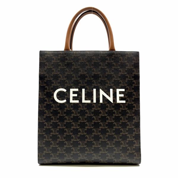 CELINE セリーヌ スモール バーティカル カバ タン トリオンフ トートバッグ ハンドバッグ ブラウン 茶色 レディース 管理RY23002190のサムネイル