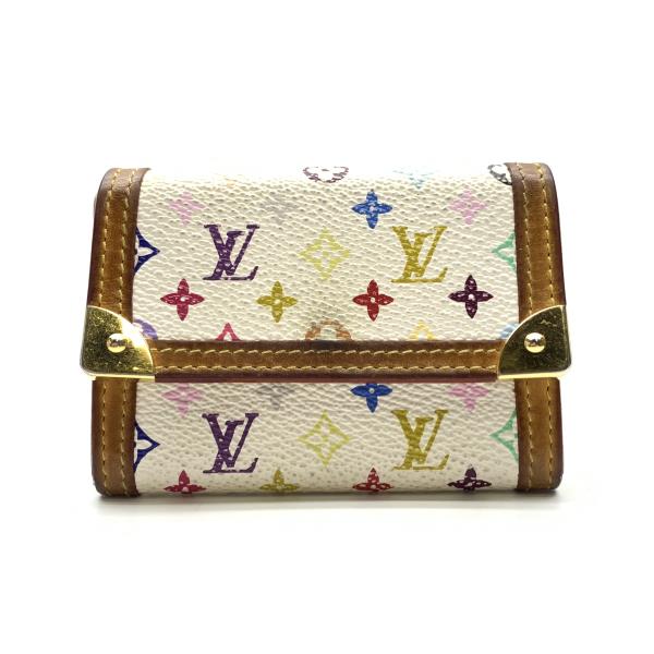 LOUIS VUITTON ルイヴィトン M92657 ポルトモネ プラ コインケース 小銭入れ 財布 モノグラム マルチカラー 白 ホワイト 管理RY23002650