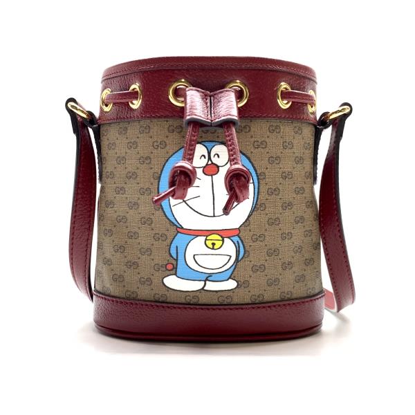 GUCCI グッチ 647801 ミニ バケットバッグ ドラえもん ショルダーバッグ クロスボディバッグ レディース PVC カーフ かばん 管理RY23005041