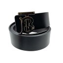 バーバリー 革ベルト メンズ BURBERRY バーバリー TBロゴ ベルト ブラック ブラウン 95/38 ウエスト90-100cm レザー メンズ バックル シルバー金具 管理RY24001076