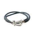 FRED フレッド フォース10 ラージ 2連 ブレスレット バングル Au750 K18WG ブルー アクセサリー ジュエリー サイズ19 管理RY24002...
