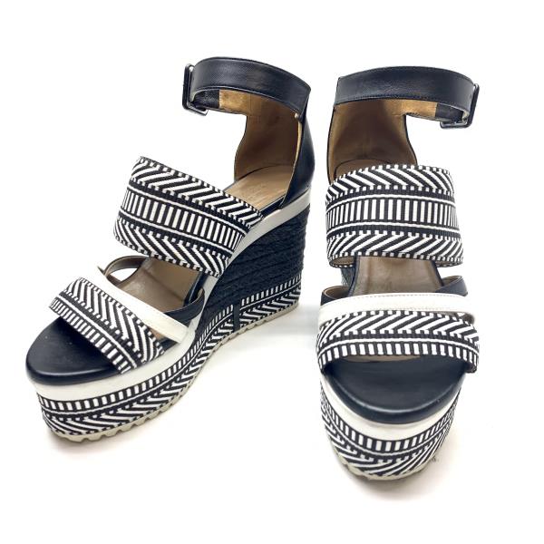 HERMES エルメス ローマ レザー ファブリック エスパドリーユ ウェッジサンダル バイカラー サイズ36 ..