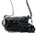 BALENCIAGA バレンシアガ 719082 210KR LE CAGOLE XS Flap Bag ショルダーバッグ 黒 ブラック ポーチ付き レディース...